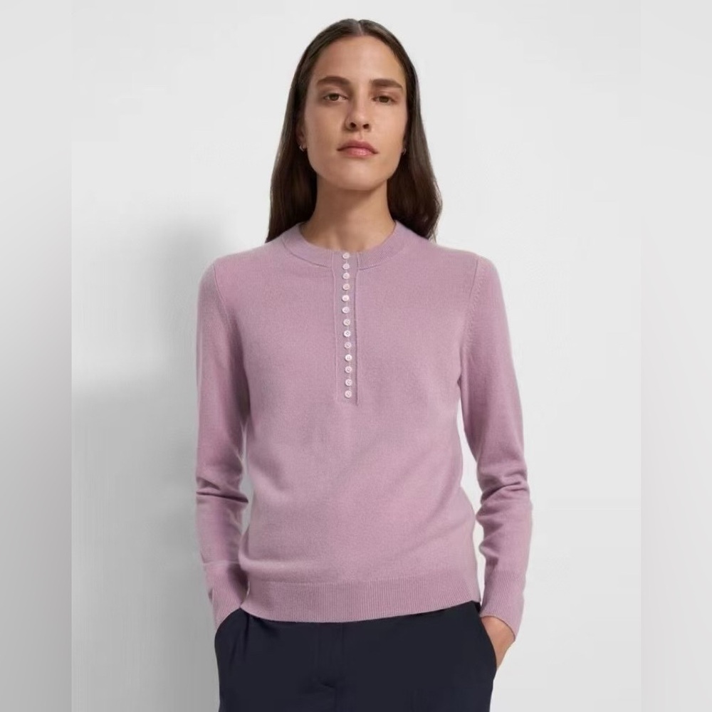 NWT $325 Theory Henley Cashmere Sweater